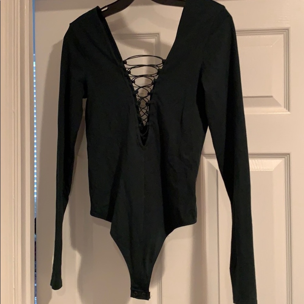 Forest green, long sleeve bodysuit